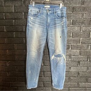Moussy Vintage Lenwood Skinny Ankle Jeans Light Blue Size 28